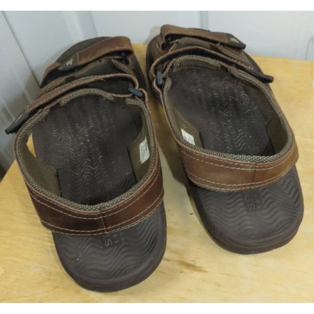 Sperry Top-Sider Mens Brown Leather Strappy Adjustable Sandals Size 13M